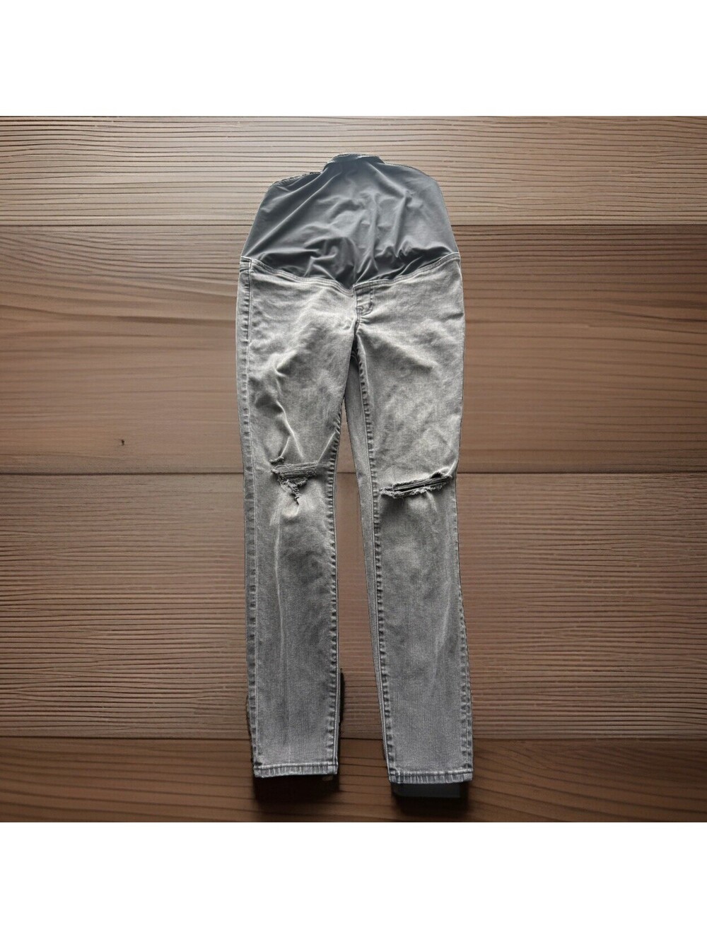 Madewell Maternity Skinny Jeans Sz 27x27 Black Distressed Over The Belly